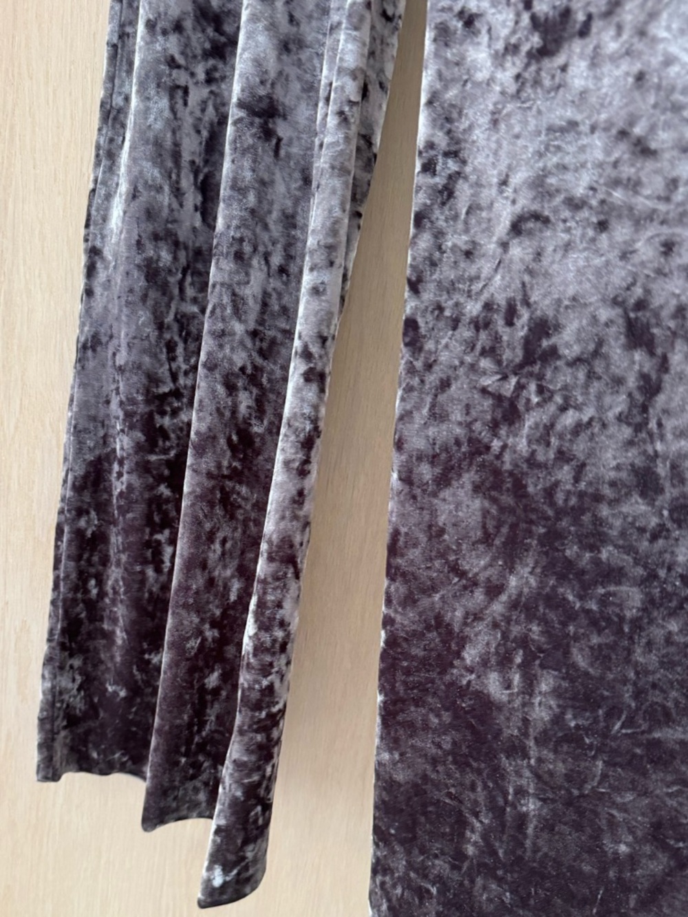 Zara Woman Crushed velvet velour palazzo pants with zipper Super cute Comfy SZ S - Picture 2 of 10